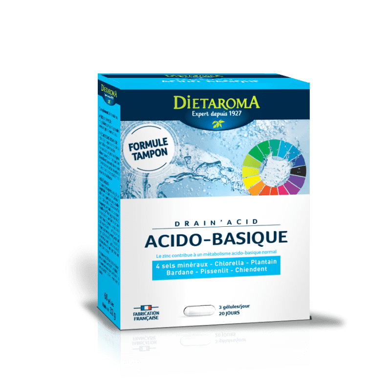 drain-acid- acido-basqique dietaroma- 4 sel mineraux-chlorella-plantin-bardane-pissenlit-chiendent