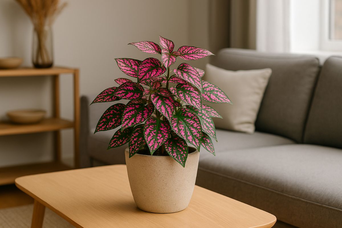 Plantes à feuille rose